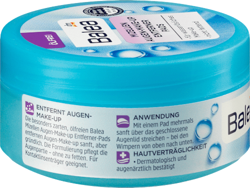 Augen-Make-Up Entferner-Pads Mizellen ölfrei Balea