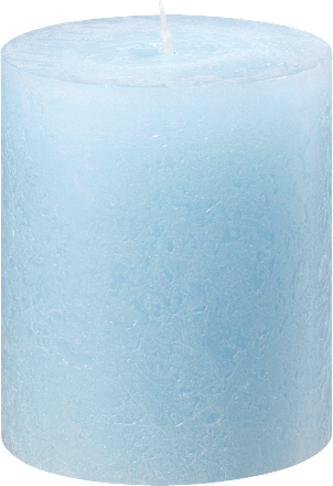 Stumpenkerze Rustik 80/68 hellblau metallic Profissimo
