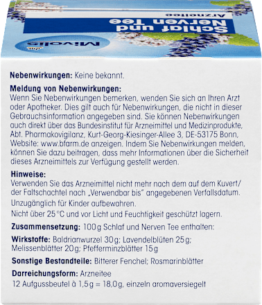 Arznei-Tee, Schlaf und Nerven Tee Mivolis