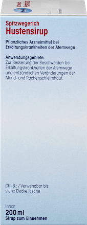 Spitzwegerich Hustensirup  Mivolis