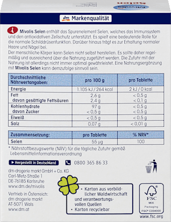 Selen, Mini-Tabletten 60 St. Mivolis