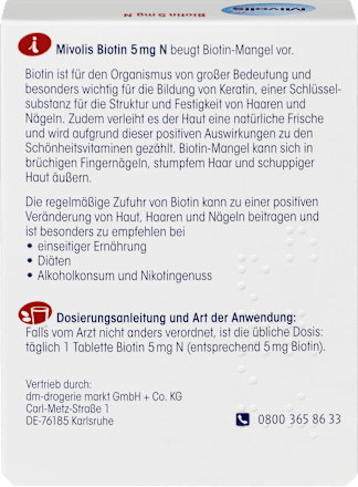 Biotin 5 mg N, Tabletten Mivolis
