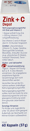 Zink + C Depot Kapseln 60 St. Mivolis