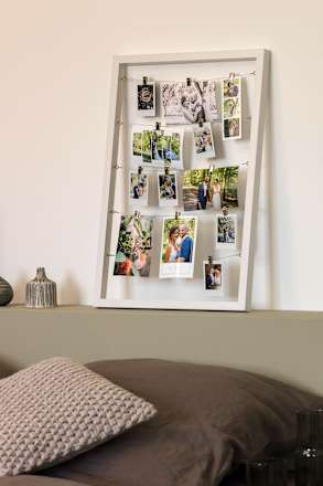 Bilderrahmen 60x40cm, weiß mit 24 Clips Paradies