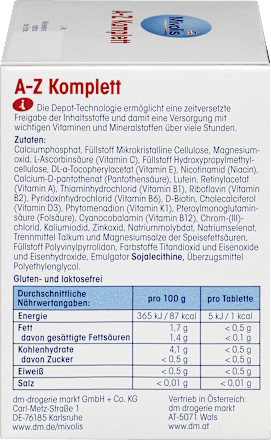 A-Z Komplett, Tabletten 100 St. Mivolis