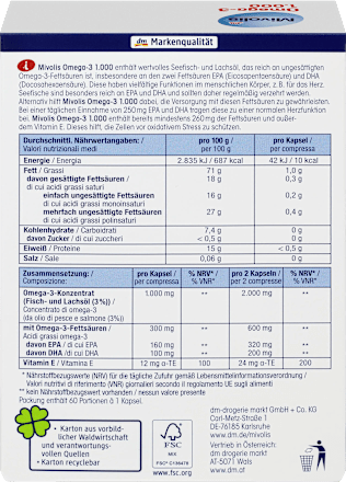 Omega-3 1000 , Kapseln 60 St. Mivolis