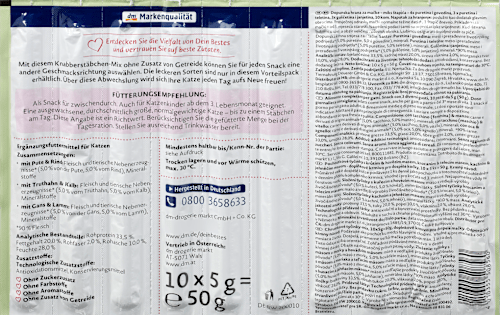 Katzenleckerli, Knabber-Stäbchen Mix, mit 90 % Fleisch, Multipack  Dein Bestes