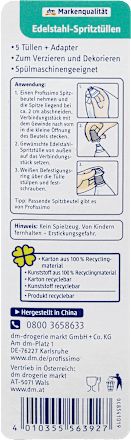 Edelstahl-Spritztüllen-Set, 5 Stück + Adapter Profissimo