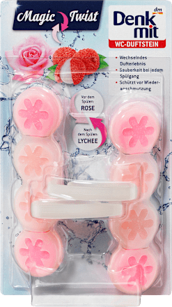 Zawieszka do WC Magic Twist Róża-Liczi Denkmit