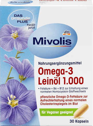 Omega-3 Leinöl 1.000, Kapseln 30 St. Mivolis