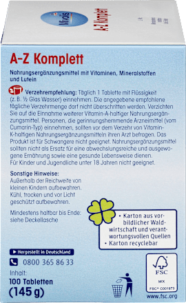A-Z Komplett, Tabletten 100 St. Mivolis