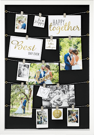 Bilderrahmen 60x40cm, weiß mit 24 Clips Paradies