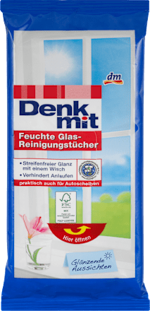 Glasreinigungs Tücher feucht Denkmit