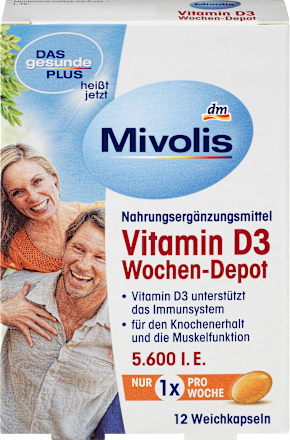 Vitamin D3 Wochen-Depot, Weichkapseln 12 St. Mivolis