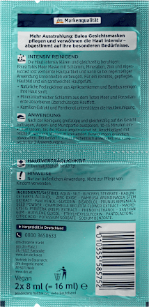 Maske Totes Meer, 2 x 8 ml Balea