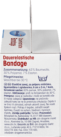 Dauerelastische Bandage, 6 cm x 5 m (gedehnt), 1 Rolle Mivolis