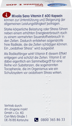 Sano Vitamin E 600, Weichkapseln Mivolis