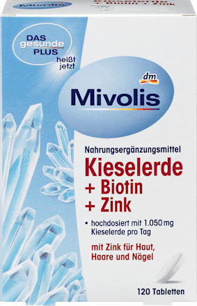 Kieselerde + Biotin + Zink, Tabletten 120 St. Mivolis