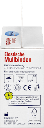 Elastische Mullbinden, 6 cm x 4 m (gedehnt), 2 Rollen Mivolis