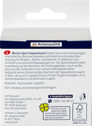 Sport-Tapeverband, 1 Rolle Mivolis