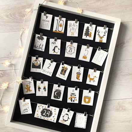 Bilderrahmen 60x40cm, weiß mit 24 Clips Paradies