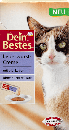 Snack für Katzen, Leberwurst-Creme mit viel Leber, 8 St Dein Bestes