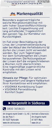 Soczewka kontaktowa miesięczna Silikon-Hydrogel, moc: - 4,75 VISIOMAX