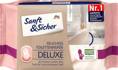 Vlažni toaletni papir DELUXE z izvlečkom kašmirja Sanft&Sicher