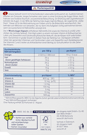 Augen Kapseln  30 St. Mivolis