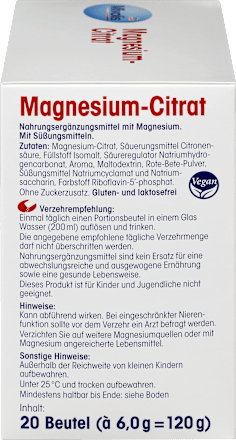 Magnesium-Citrat, Granulat 20 Btl. Mivolis