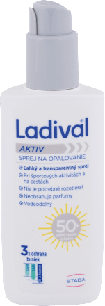Transparentný sprej na opaľovanie Aktiv OF 50+ Ladival