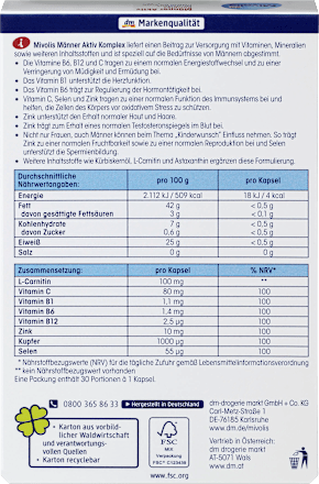 Männer Aktiv Komplex, Kapseln 30 St. Mivolis