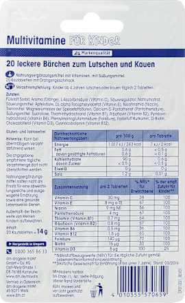 Multivitamine für Kinder, Lutschtabletten 20 St. Mivolis