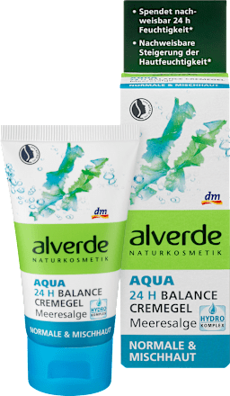 Tagespflege Aqua 24h Hyaluron Cremegel Meeresalge alverde NATURKOSMETIK