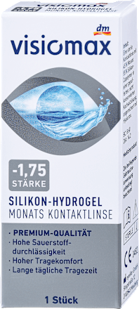 Silikon-hidrogel mesečna kontaktna leča, dioptrija -1,75 Visiomax