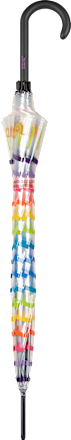 Дълъг автоматичен чадър, прозрачен с десен на ивички United Colors of Benetton
