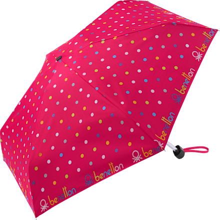 deštník Ultra Mini flat Signature Dot pink United Colors of Benetton