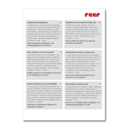 Edelstahl-Warmhaltebox für Nahrung mit Becher, 350ml Reer