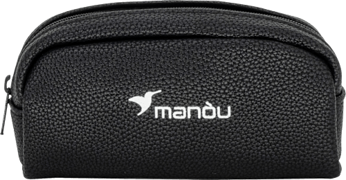 Kosmetiktasche schwarz in Lederoptik manòu