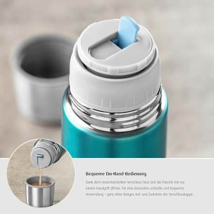 Isolierflasche Edelstahl Colour, 500 ml pazifikblau Reer
