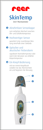 Fieberthermometer Infrarot Skin Temp 3 in 1 für Ohr und Schläfe Reer