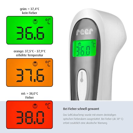 Kontaktloses Infrarot-Thermometer Colour SoftTemp 3in1  Reer