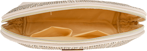 Kulturbeutel beige groß mit Cottonmuster manòu