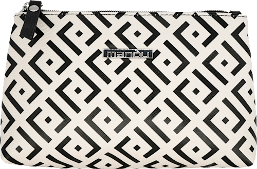 Schminktasche beige, schwarz manòu