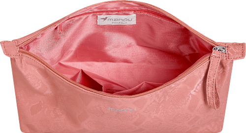 Kosmetiktasche Schlangenmuster altrosa manòu