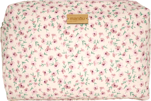 Kulturbeutel rosa mit Blümchenmotiv, St