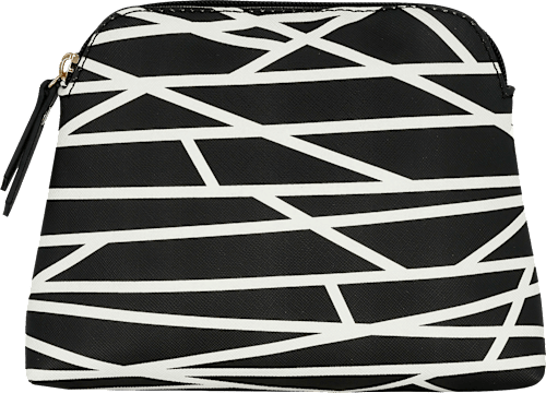 Kosmetiktasche schwarz weiß gemustert keine Marke