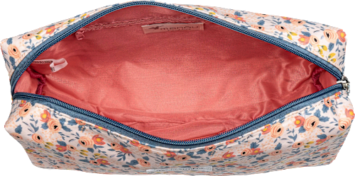 Toiletttasche korallfarben mit Blümchenmuster keine Marke