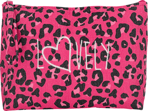 Toiletttasche Leomuster Pink groß manòu