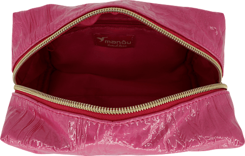 Kosmetiktasche pink in Lack-Optik manòu